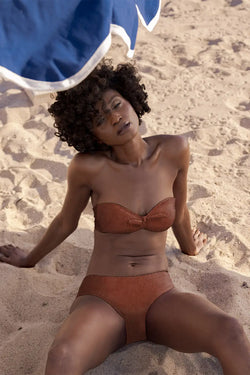 Culotte de regles Maillot de Bain Nérée Texturé Terracotta Rejeanne 1