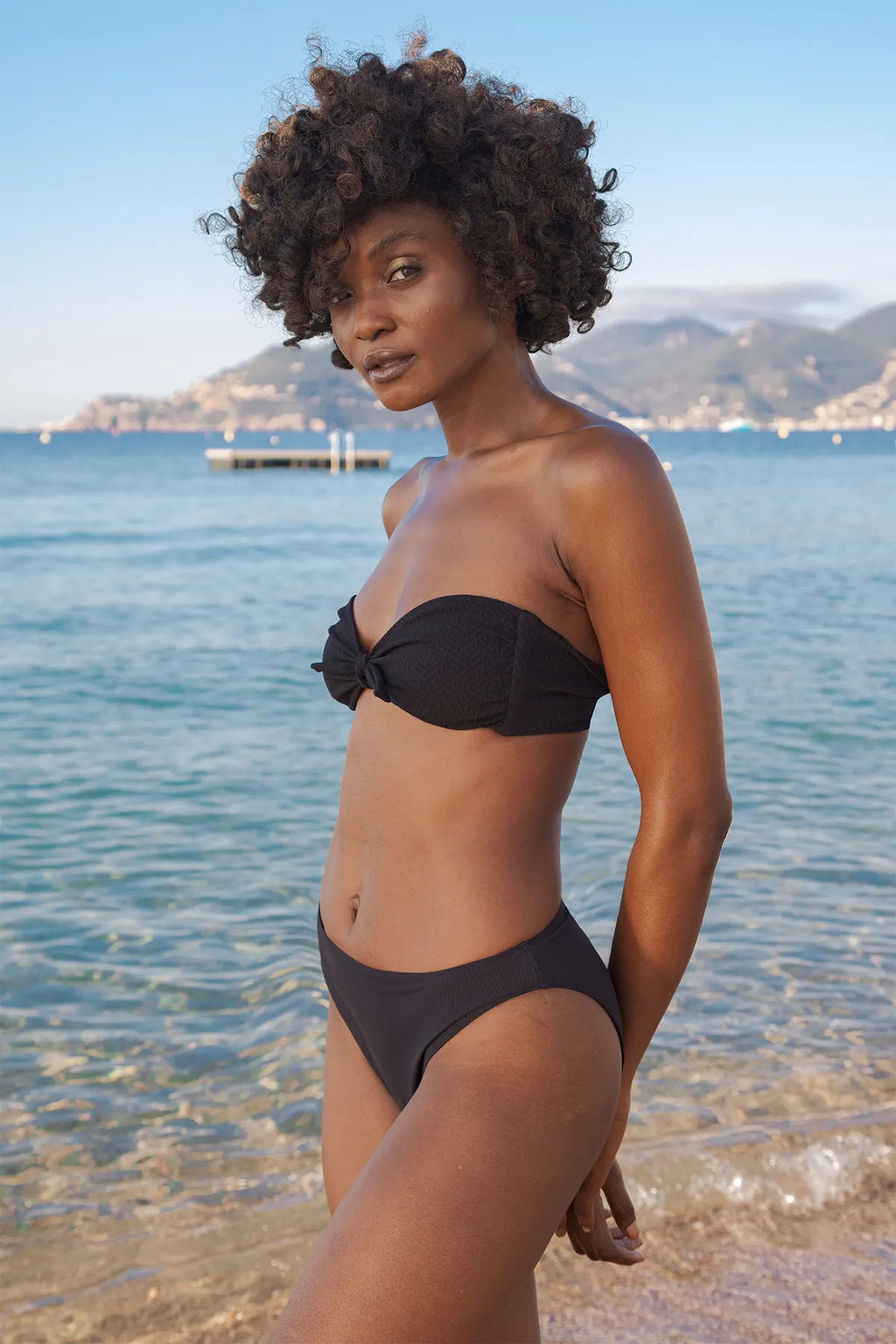 Nérée Black Ribbed Bikini Brief