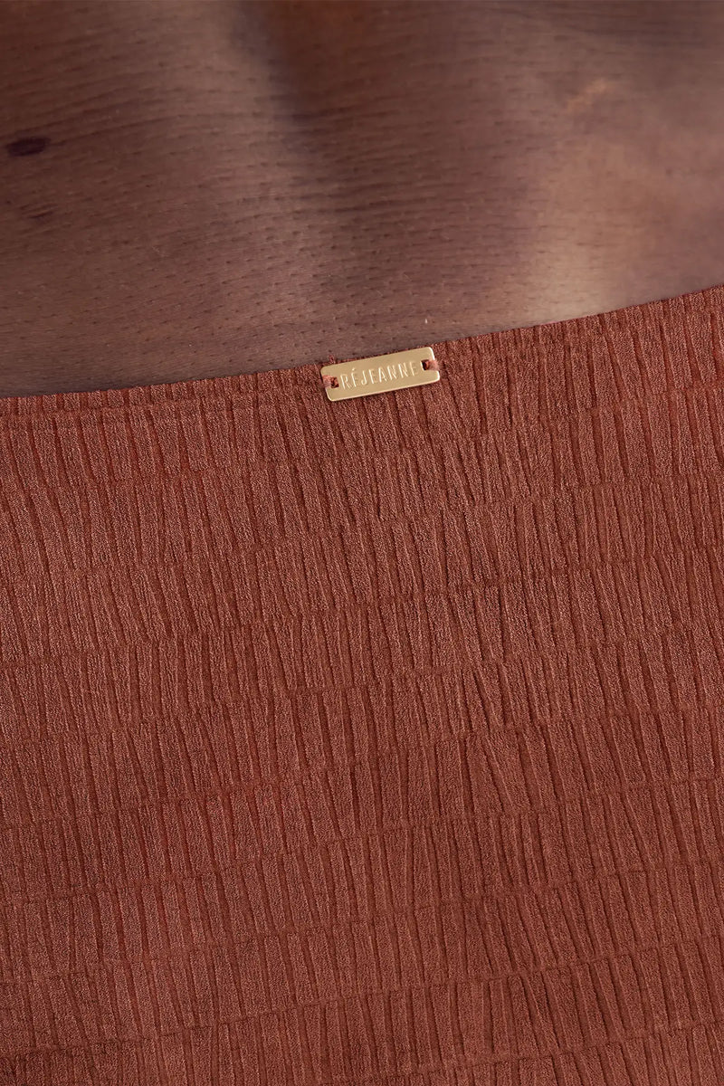 Culotte de Maillot de Bain Nérée Texturé Terracotta