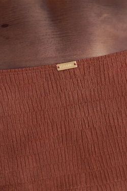 Culotte de Maillot de Bain Nérée Texturé Terracotta