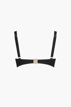 Héméra Black Ribbed Triangle Bikini Top