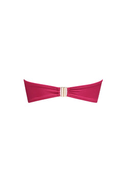 Nérée Fuchsia Ribbed Bandeau Bikini Top