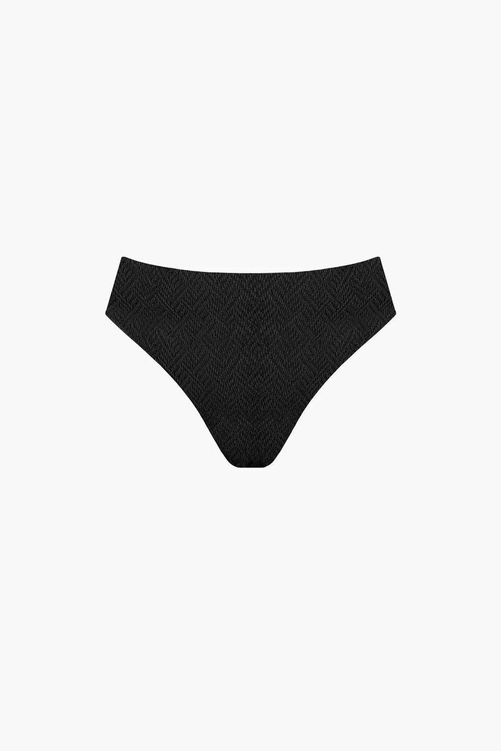 Nérée Black Mid-Rise Textured Bikini Brief