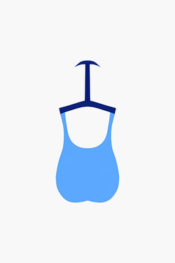 Pool Deep Blue One-Piece Swimsuit