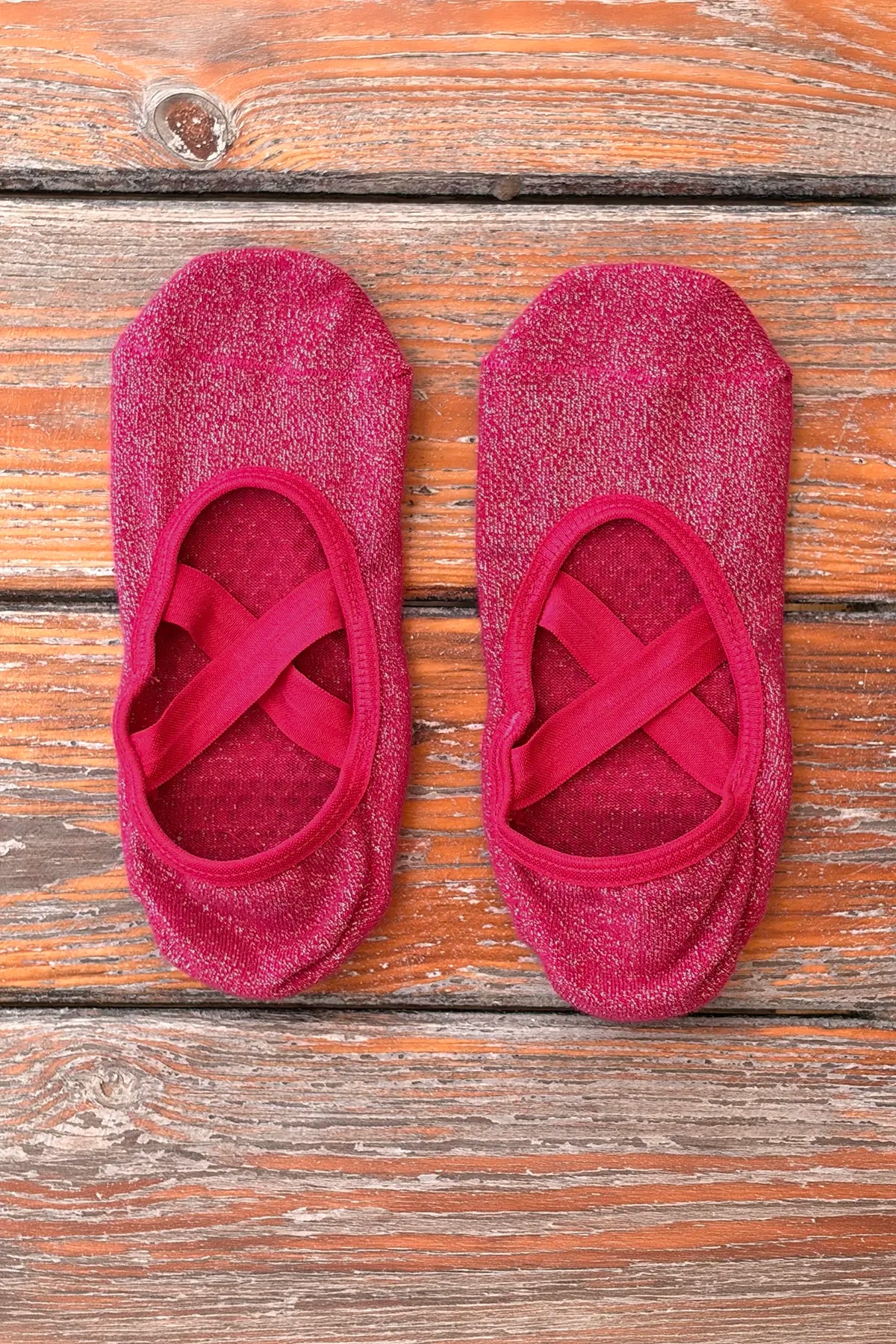 Chaussettes Pailletées Antidérapantes Rose