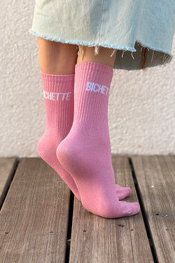 Chaussettes Pailletées Bichette Pink Sorbet