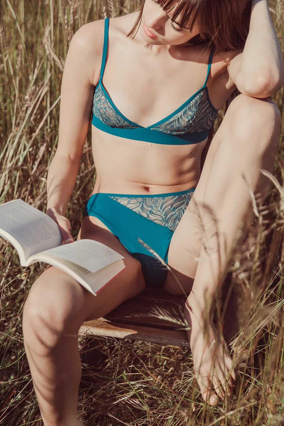 Absolu Maïa Peacock Blue Venise Mid-Rise Brief 