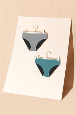 Duo Pack - Gaïa Heather Grey Brief & Gaïa Vintage Blue Brief