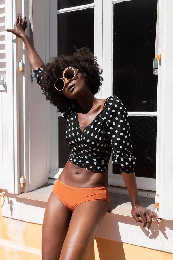 Shorty Callie Côtelé Ocre Orangé
