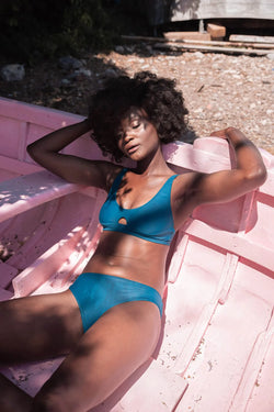 Brassière Maillot de Bain Nérée Bleu Paon