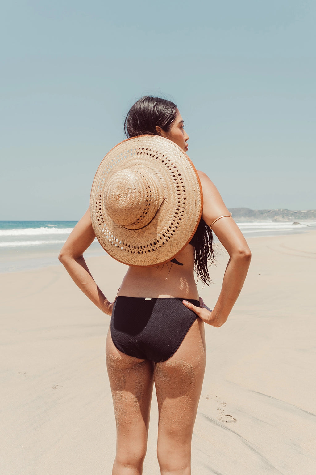 Nérée Black Ribbed Bikini Brief 