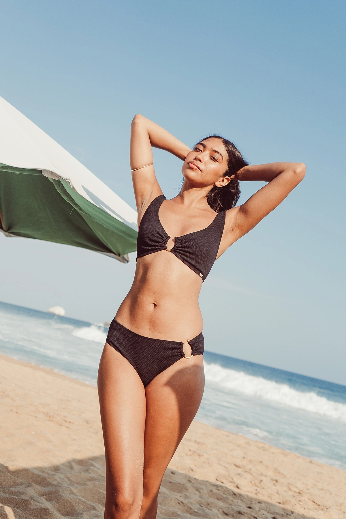 Héméra Black Textured Bikini Brief