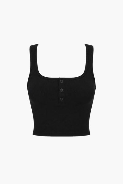 Le Jane Bra Top Débardeur Côtelé Noir