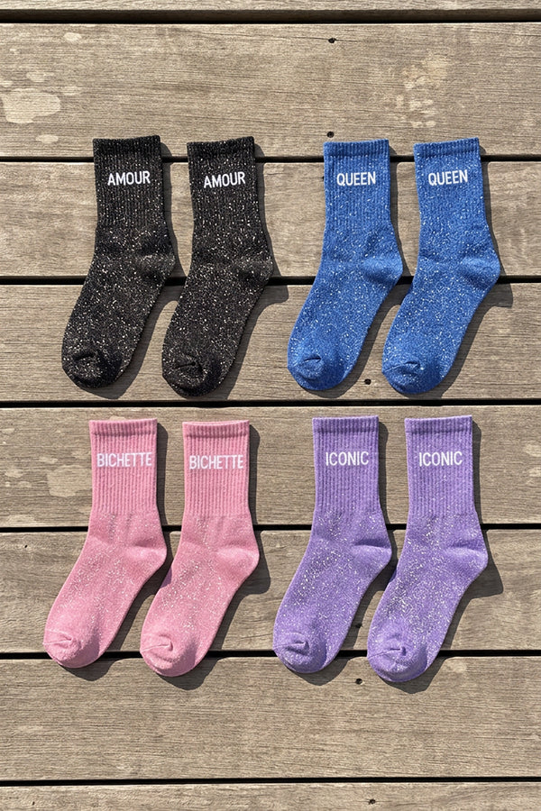 Pack de 4 - 4 Paires de Chaussettes Pailletés Feel Good