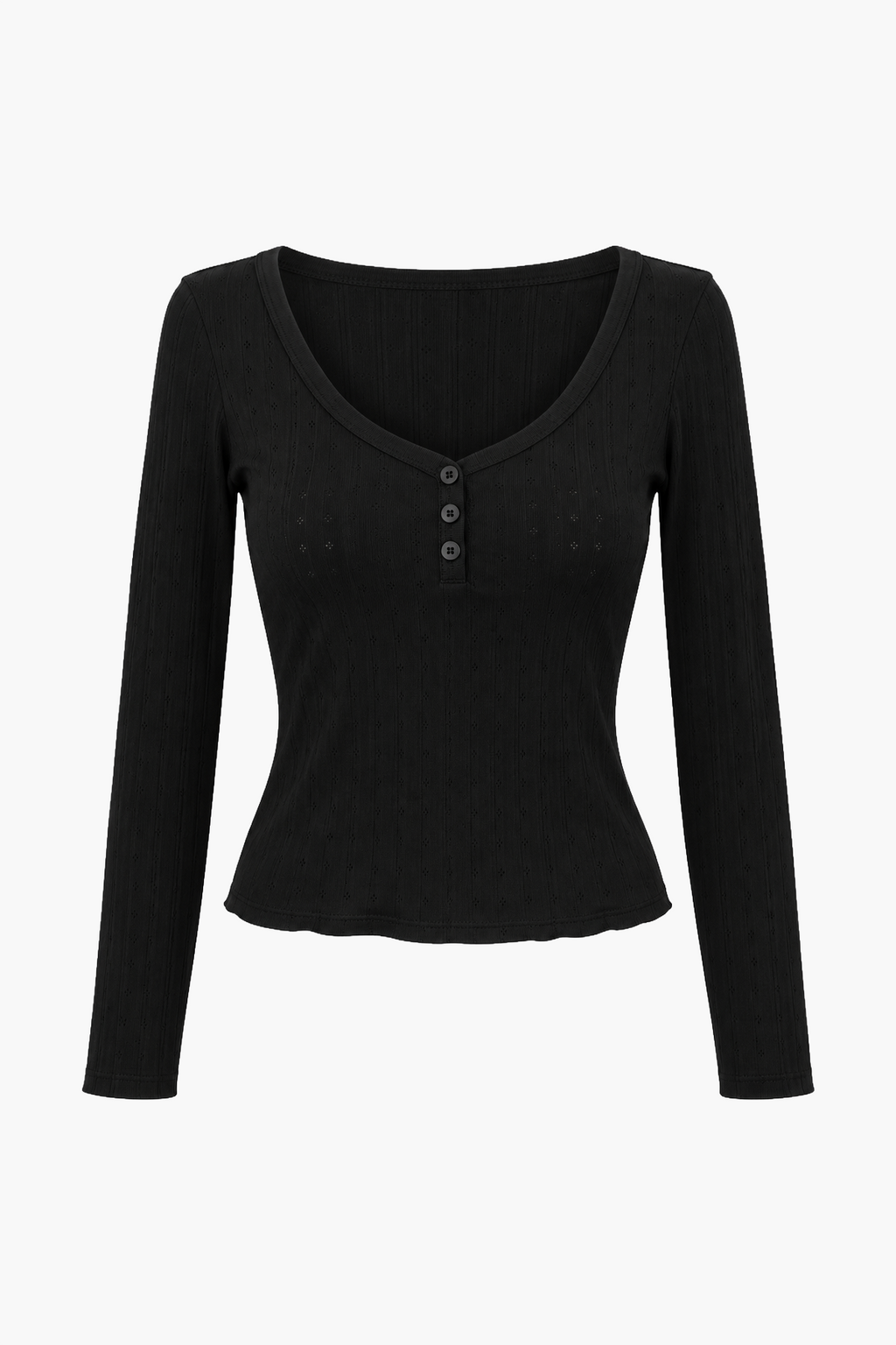 Top Pointelle Penelope Black