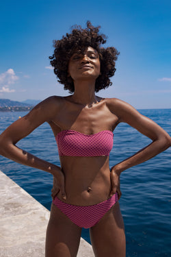 Nérée Textured Vichy Pink Bikini Cheeky