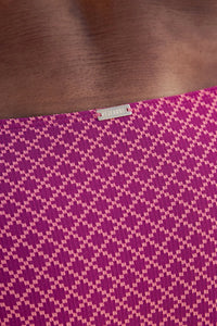 Culotte de Maillot de Bain Nérée Texturé Vichy Rose